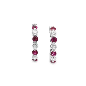 Ruby & Diamond Hugger Earrings