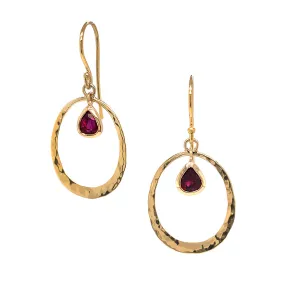 Ruby & Yellow Gold Earrings - "Ruby Glow"