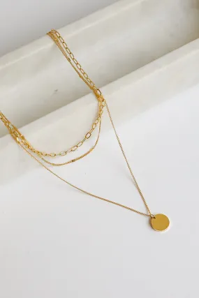 Ruby Gold Layered Chain Necklace