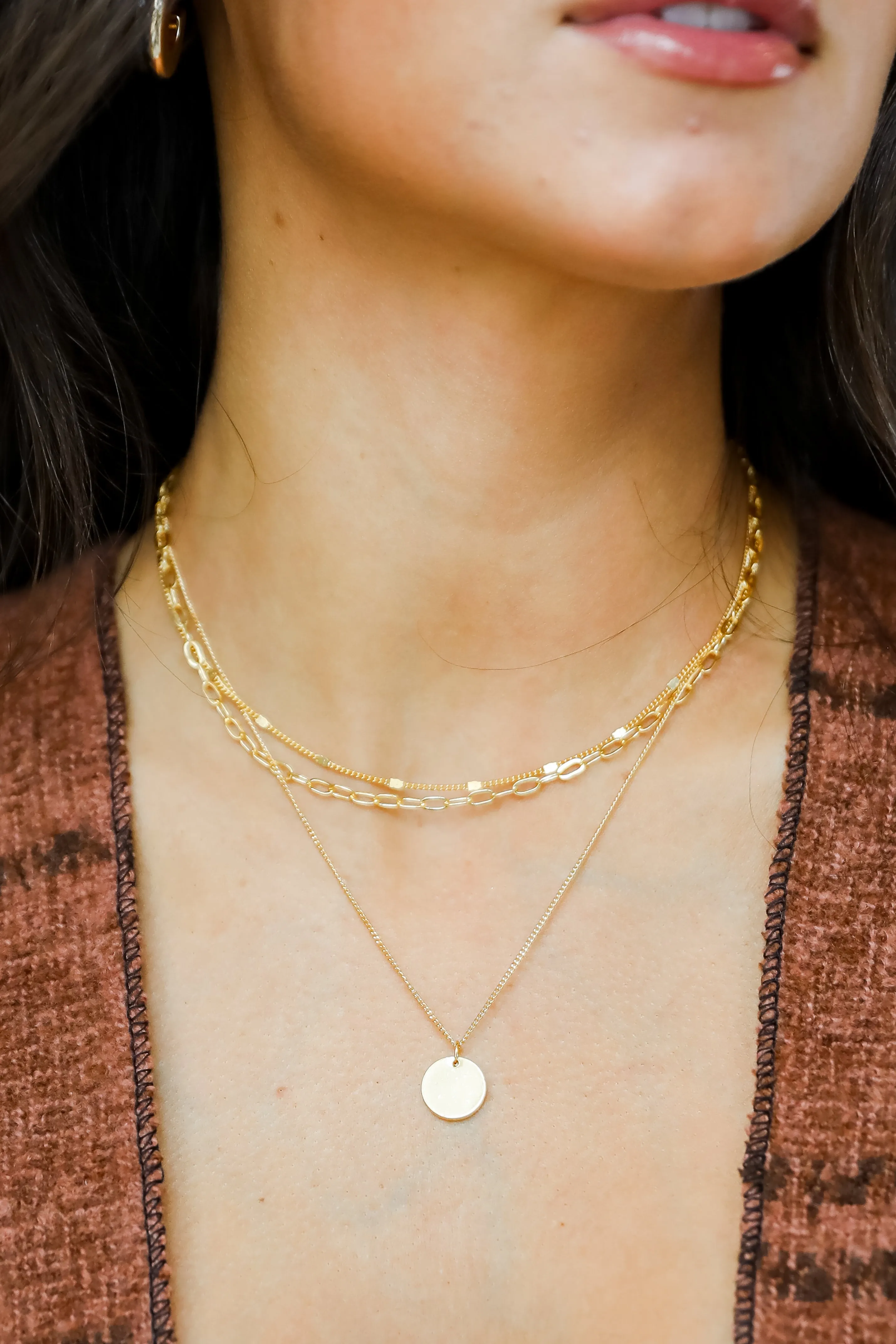 Ruby Gold Layered Chain Necklace