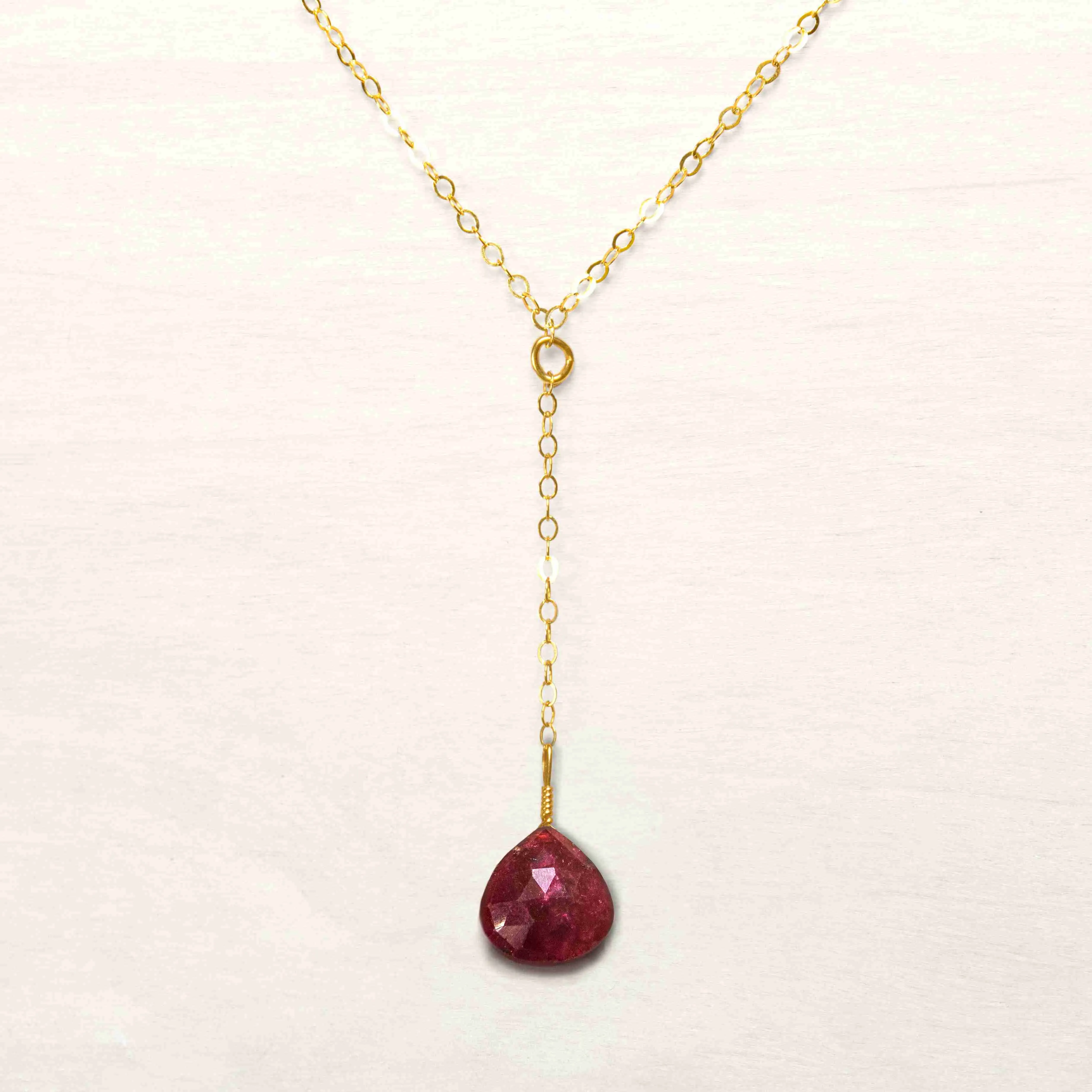 Ruby Lariat Necklace