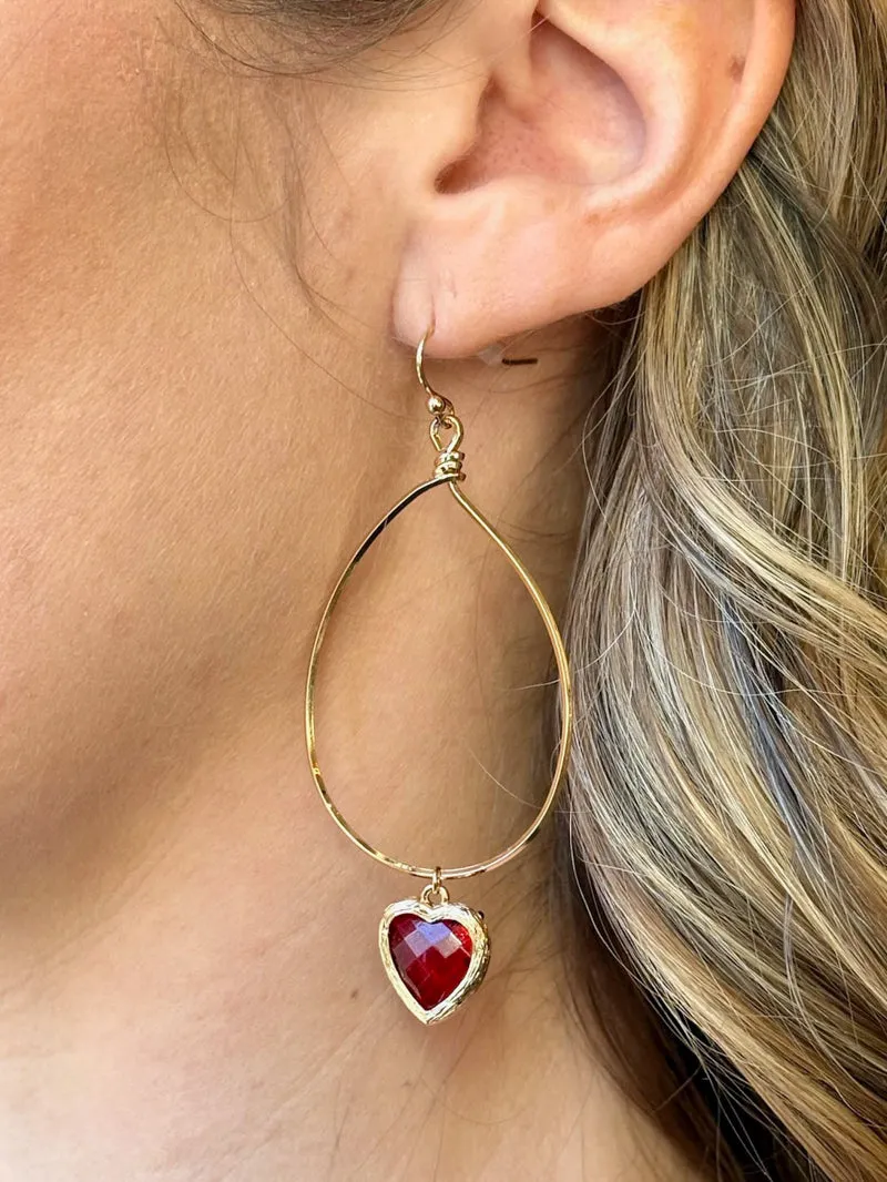 Ruby Reverie Dangle Earrings - Gold