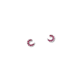 Sabina Stud Earrings 18ct White Gold - Ruby Pavé