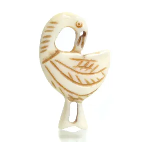 Sankofa Bird Carved Bone Pendant