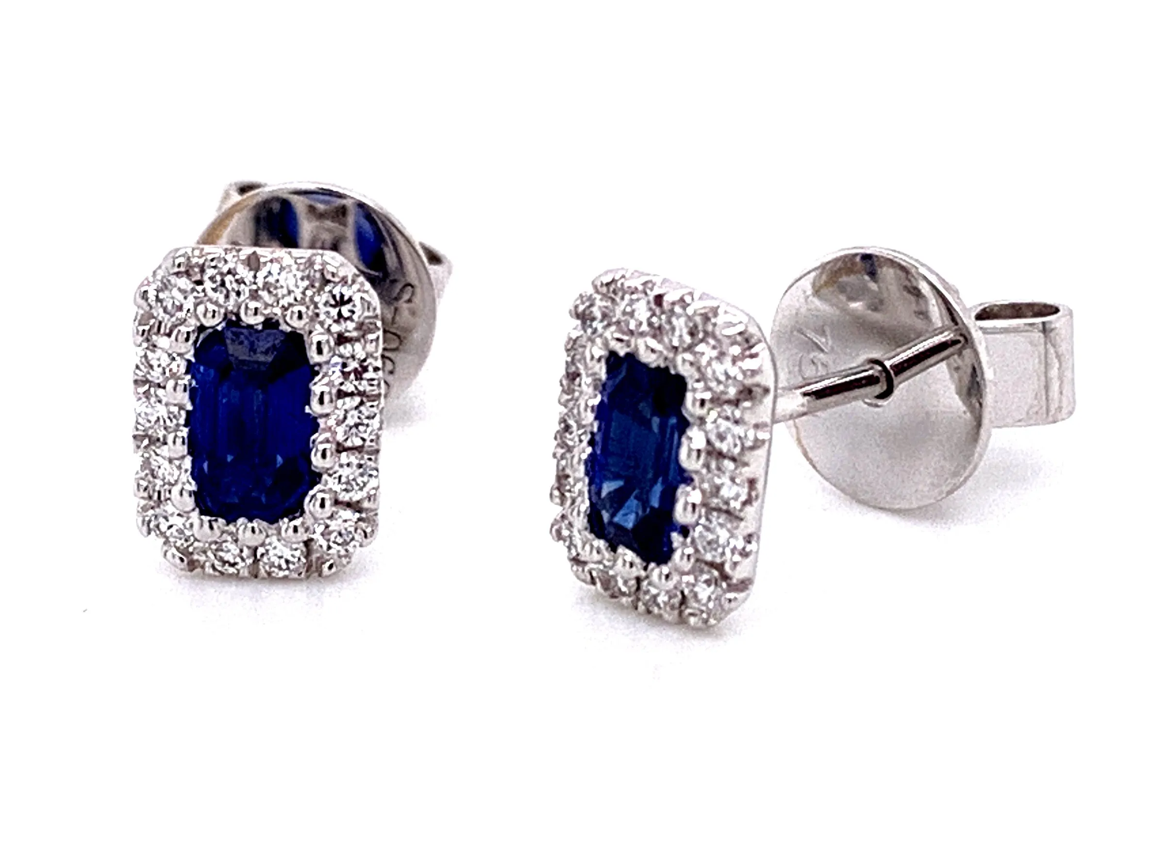 Sapphire And Diamond Push Back Earrings