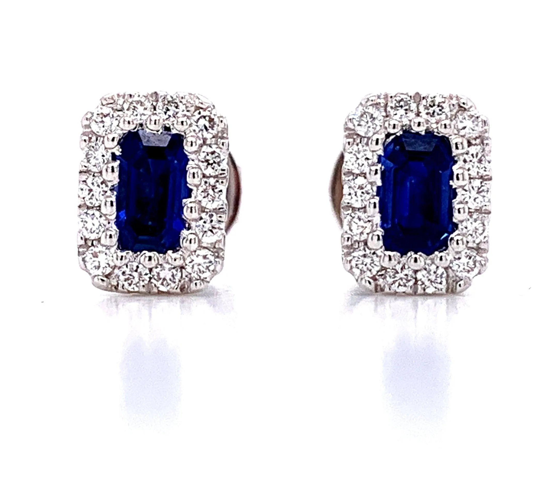 Sapphire And Diamond Push Back Earrings