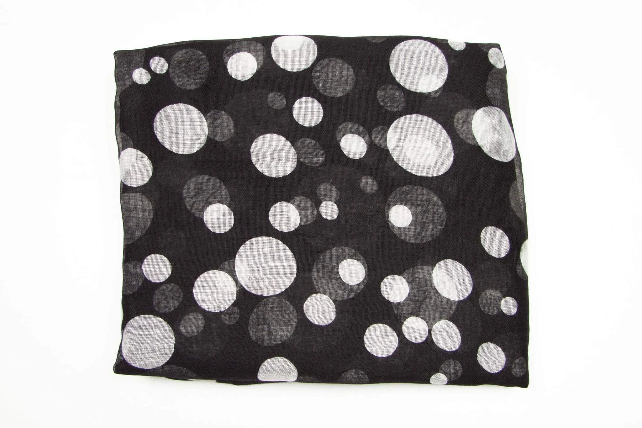 Scarf / Black & White Polka Dot / Unisex