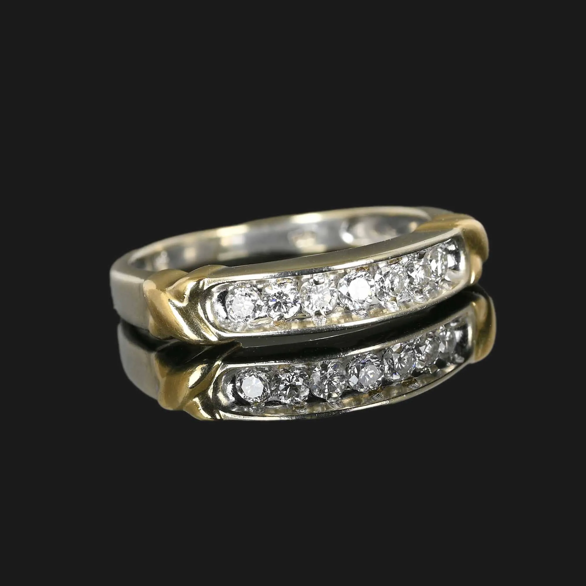 Seven Stone Diamond Half Eternity Ring in White Gold