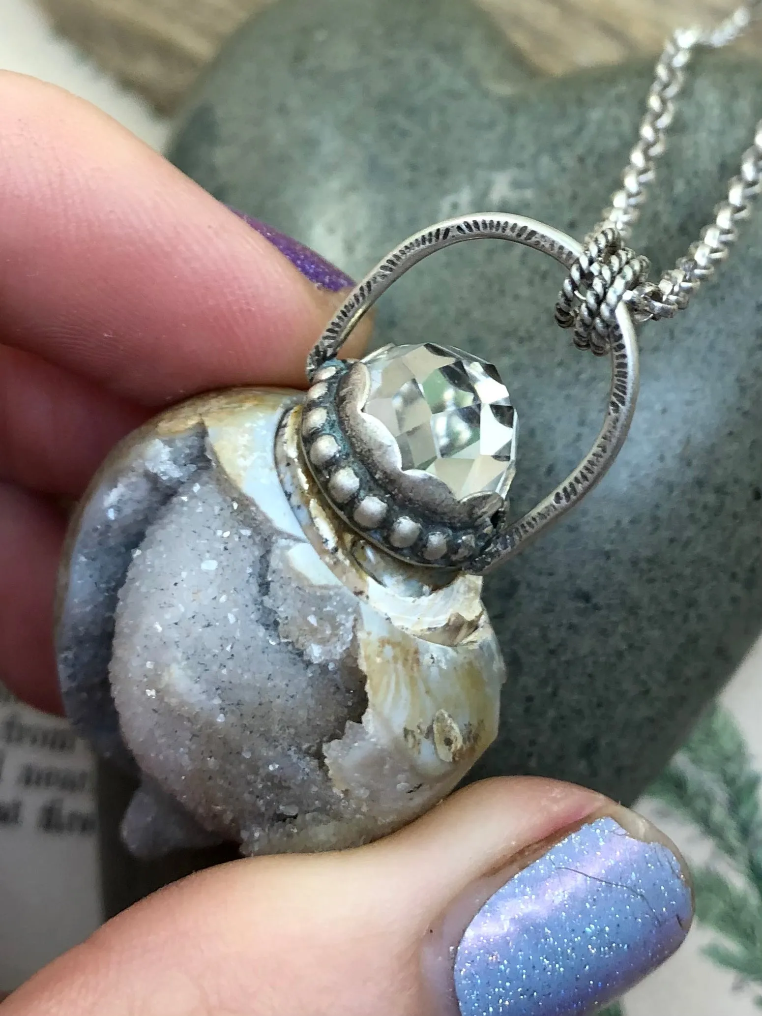 Shell Druzy Goddess Necklace - Large