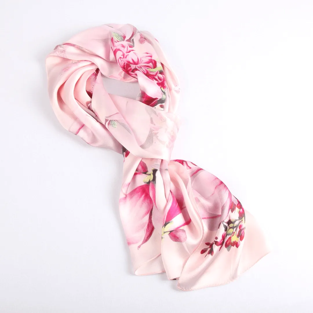 Silk Scarf Collections|Blossom Range|Magnolia|Pink