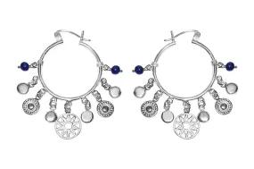 Silver Hoop Charms Earrings