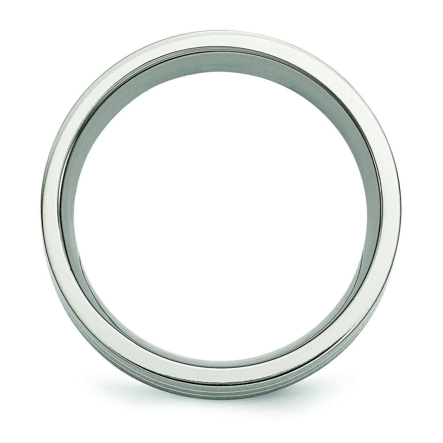 Silver Inlay Titanium Ring for Men Matte Finish in 8mm