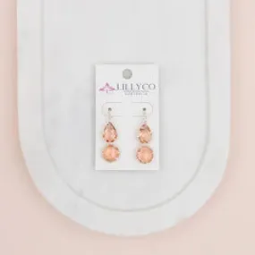 Silver Pink Crystal Earring