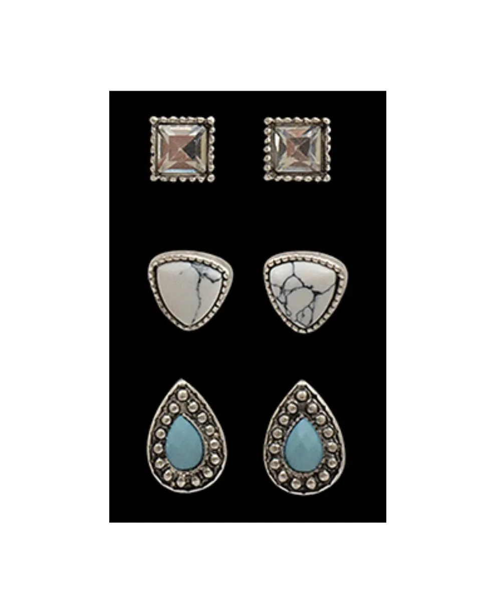 Silver Strike 3Pk Stud Earring Set