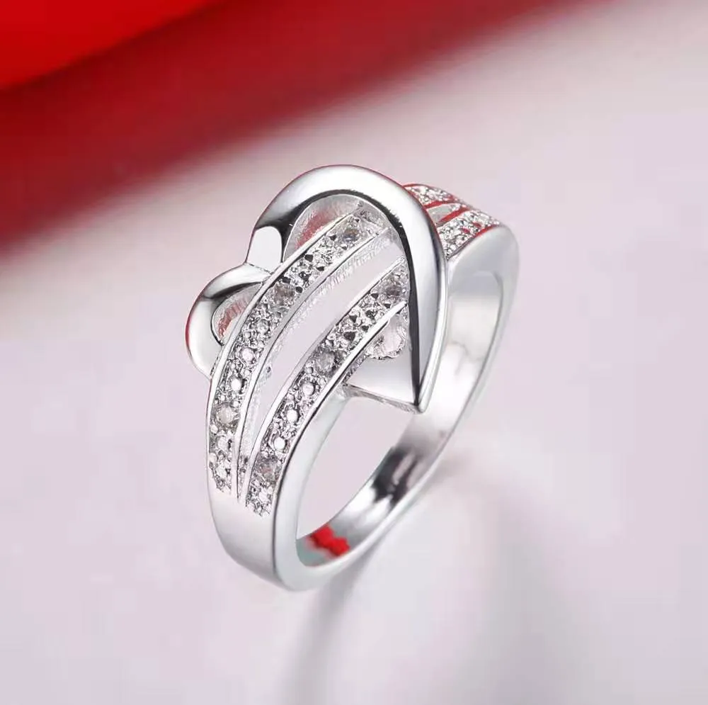 Simple Heart Shaped Ring in 925 Sterling Silver