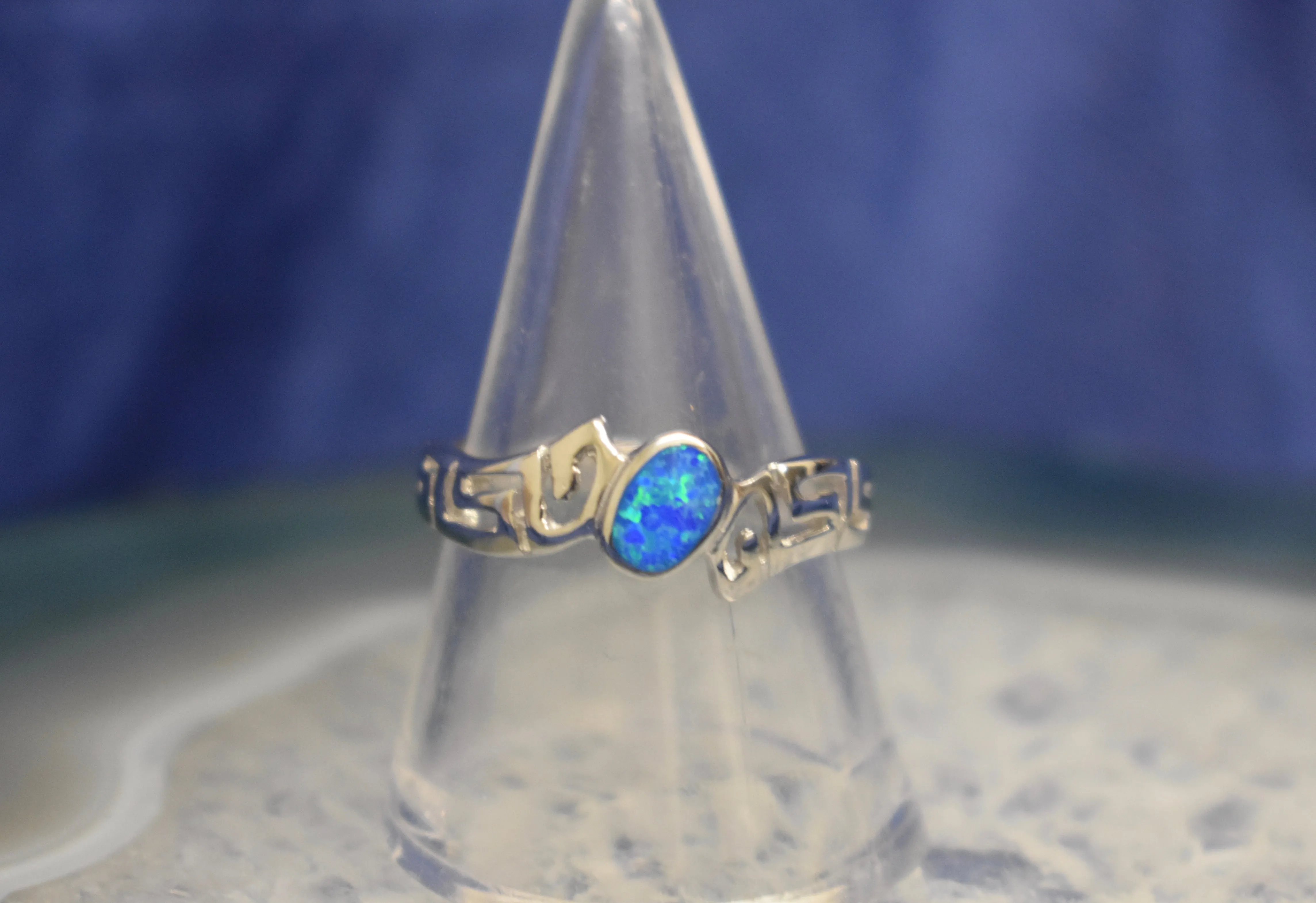 Small Detailed Cultured Opal Band