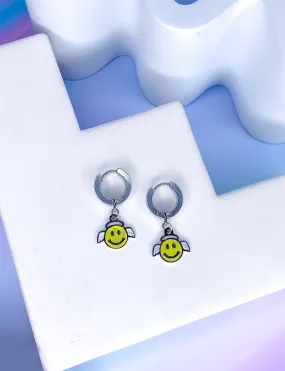 SMILEY ANGEL CLASP EARRINGS