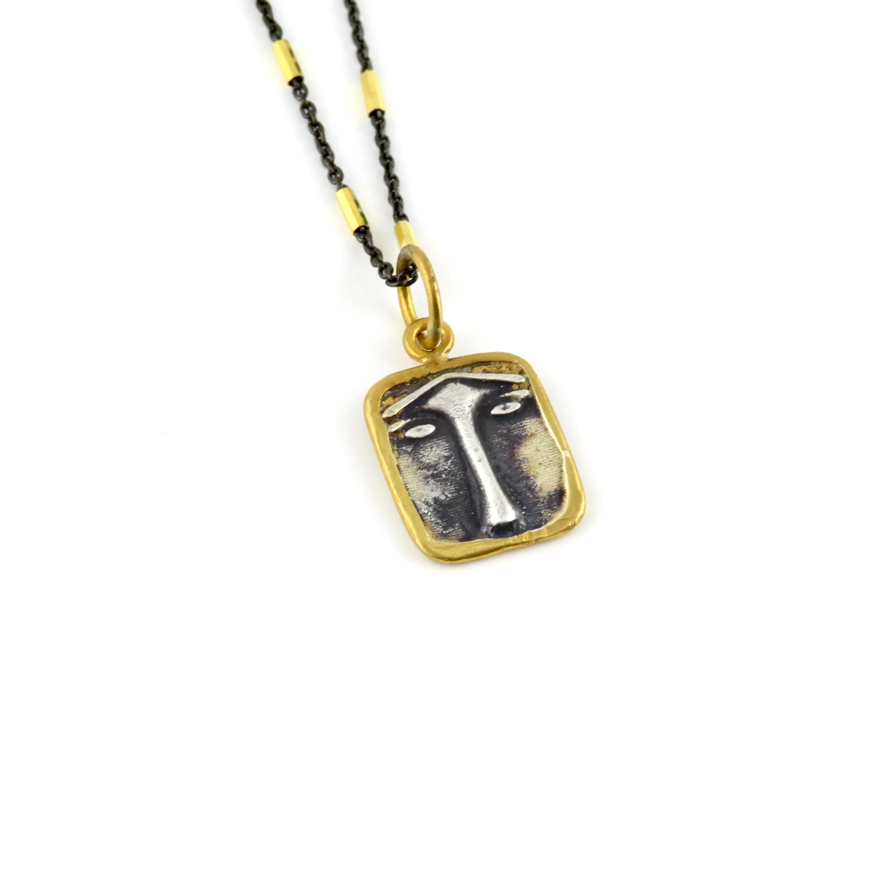 Solid Gold Vintage Face Pendant