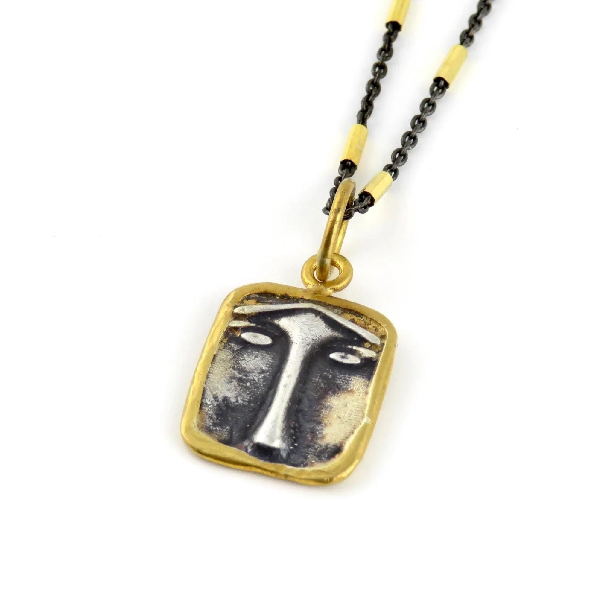 Solid Gold Vintage Face Pendant