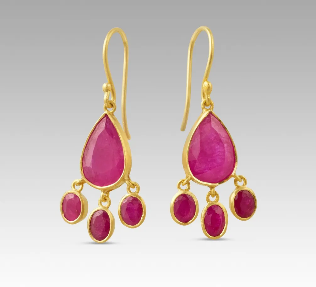 Sophie Theakston Ruby Cascade Earrings