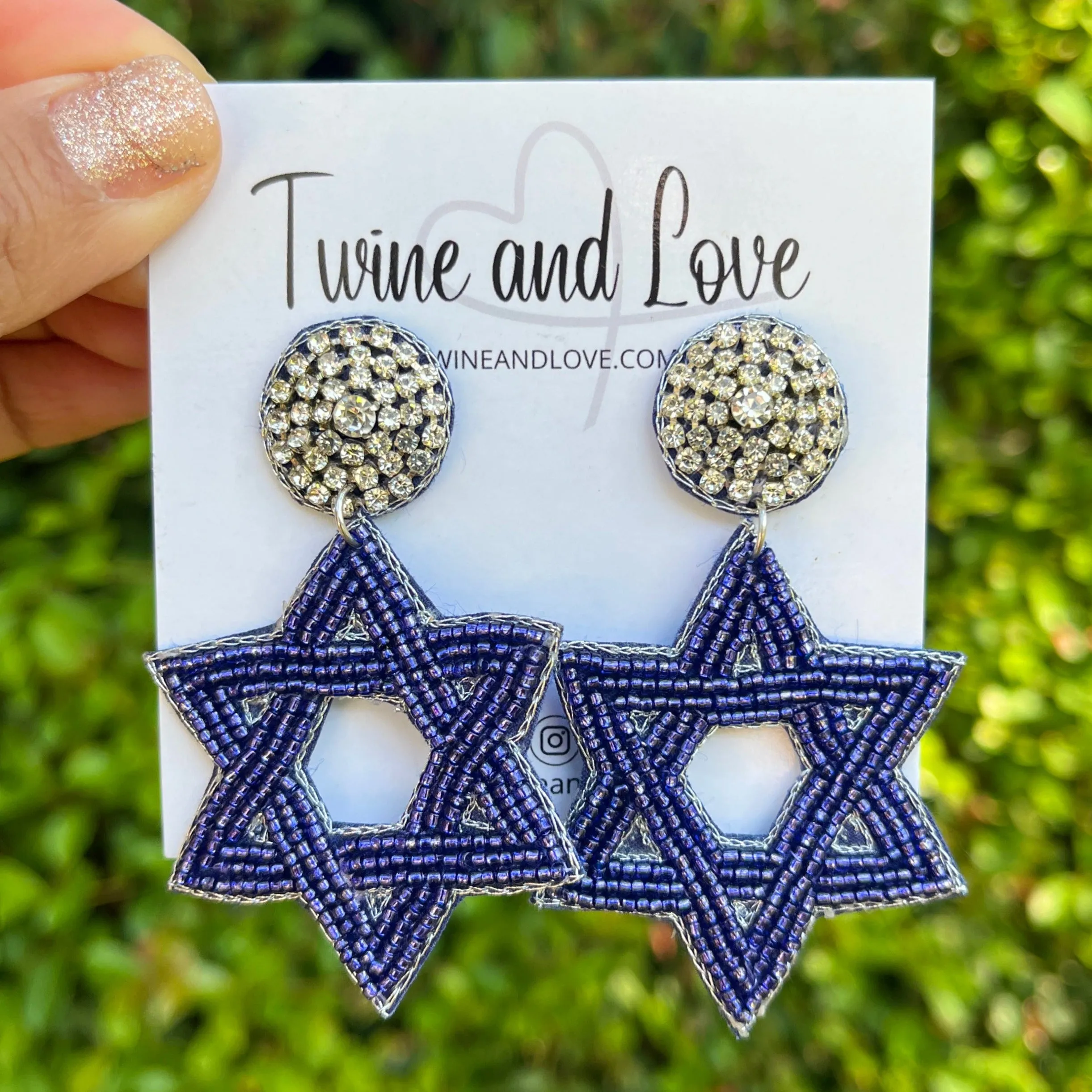 Star of David Beaded Earrings