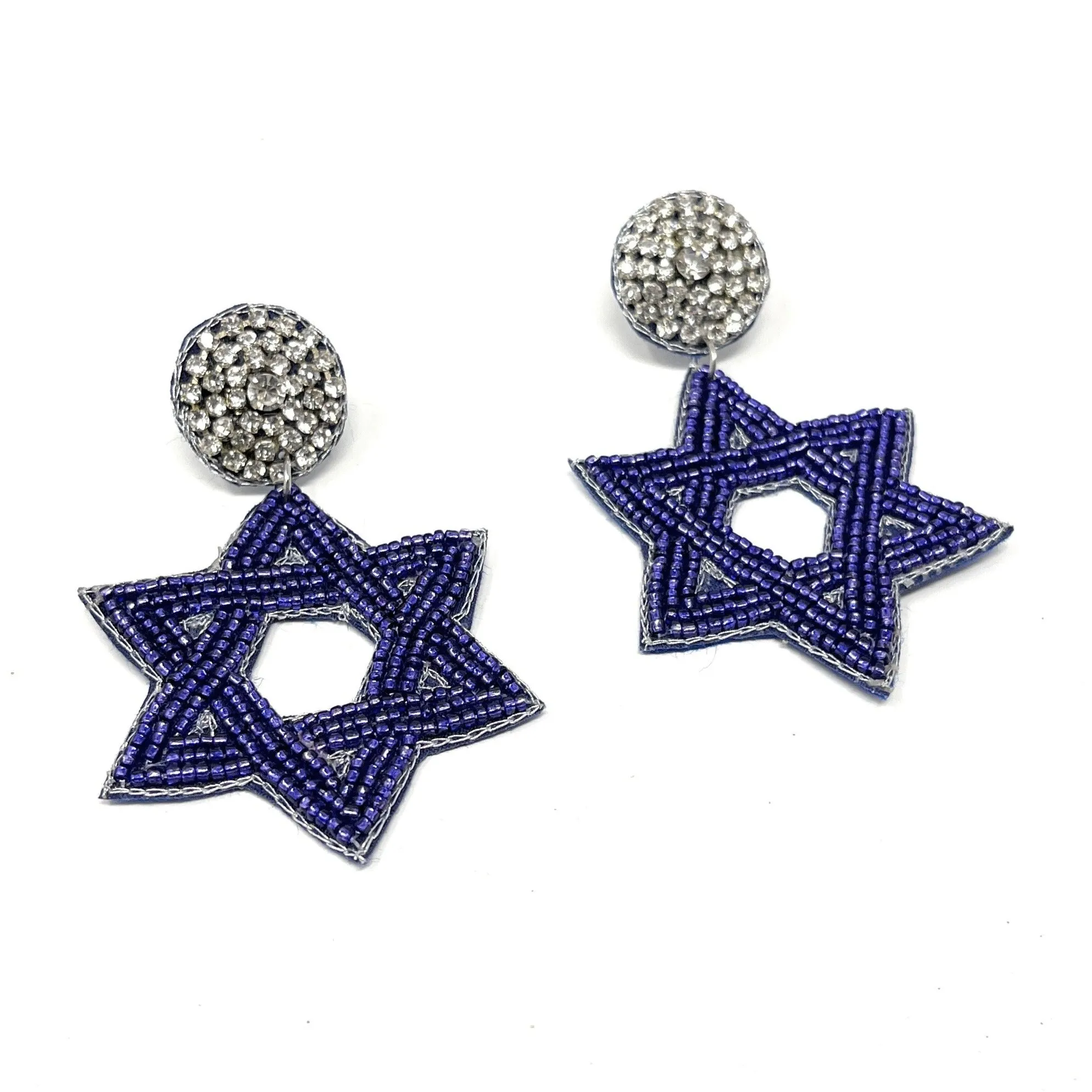 Star of David Beaded Earrings