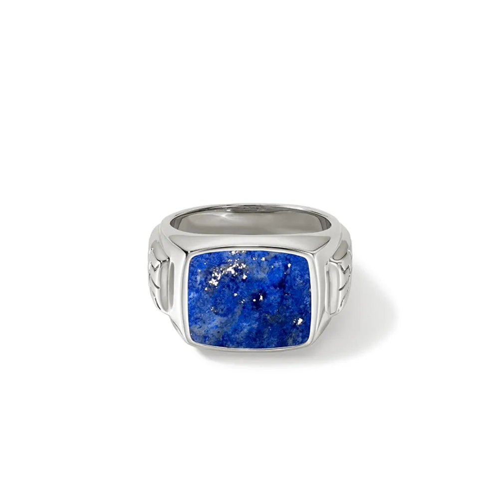 Sterling Silver Lapis Lazuli Signet Ring