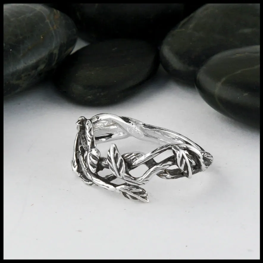 Sterling Silver Leaf and Vine Ring