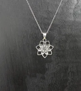 Sterling Silver Lotus Bloom Pendant