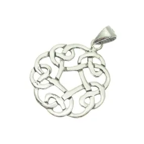 Sterling Silver Ribbon Circle Pendant