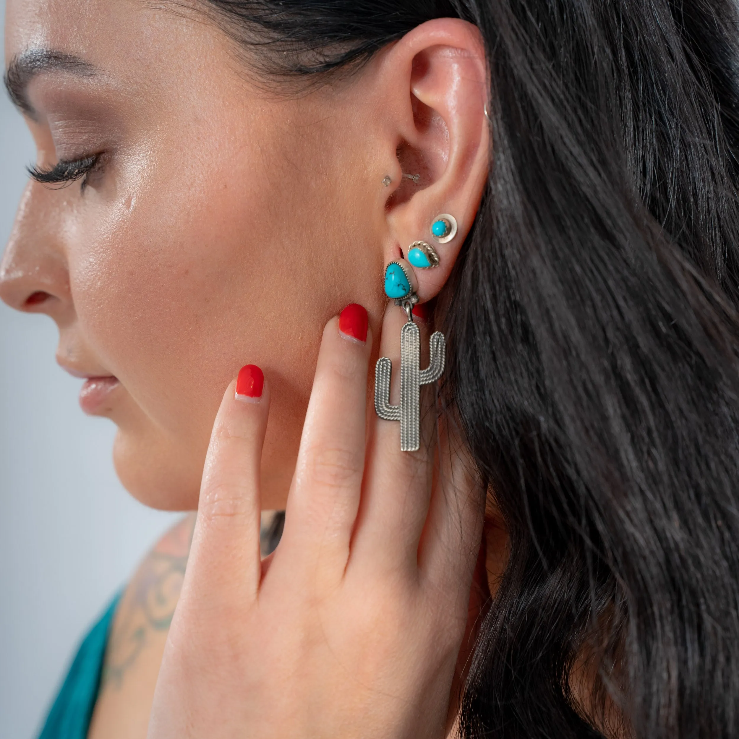 Sterling Silver Saguaro Cactus Earrings