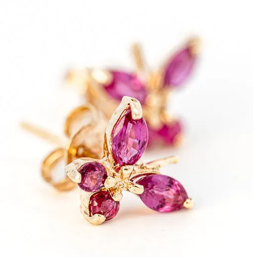 Stunning 9ct Yellow Gold Ruby Stud Earrings - A Touch of Timeless Elegance