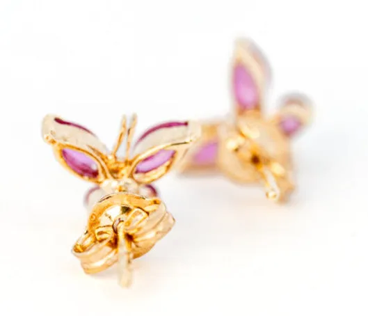 Stunning 9ct Yellow Gold Ruby Stud Earrings - A Touch of Timeless Elegance