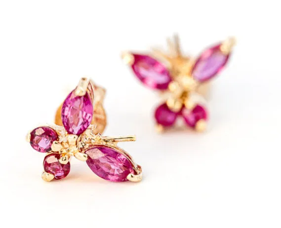 Stunning 9ct Yellow Gold Ruby Stud Earrings - A Touch of Timeless Elegance