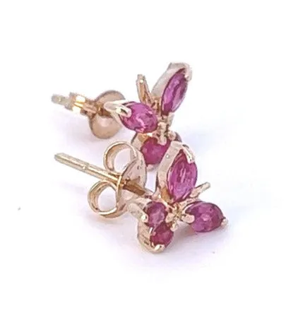 Stunning 9ct Yellow Gold Ruby Stud Earrings - A Touch of Timeless Elegance