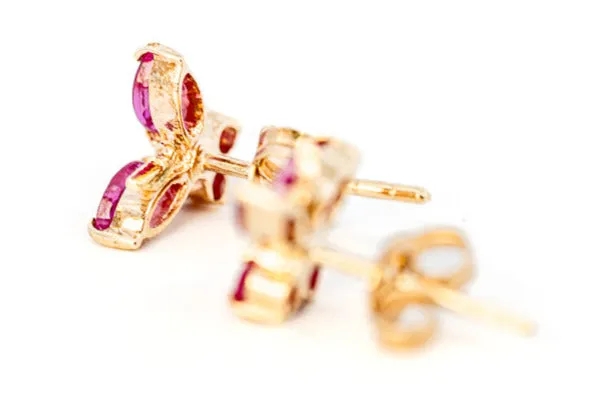 Stunning 9ct Yellow Gold Ruby Stud Earrings - A Touch of Timeless Elegance