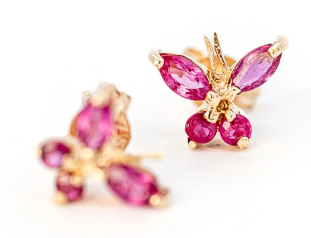 Stunning 9ct Yellow Gold Ruby Stud Earrings - A Touch of Timeless Elegance