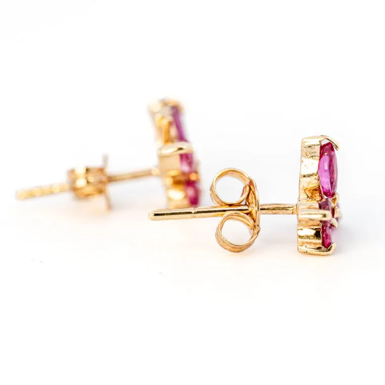 Stunning 9ct Yellow Gold Ruby Stud Earrings - A Touch of Timeless Elegance