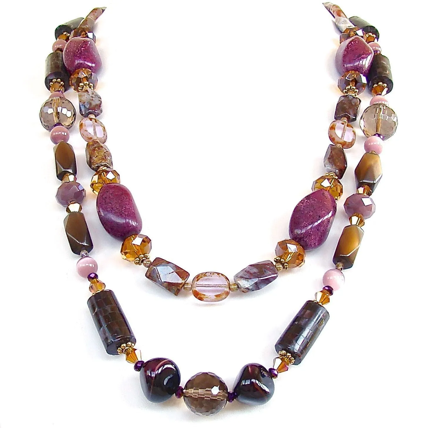 Suede: 46" Long Chunky Necklace