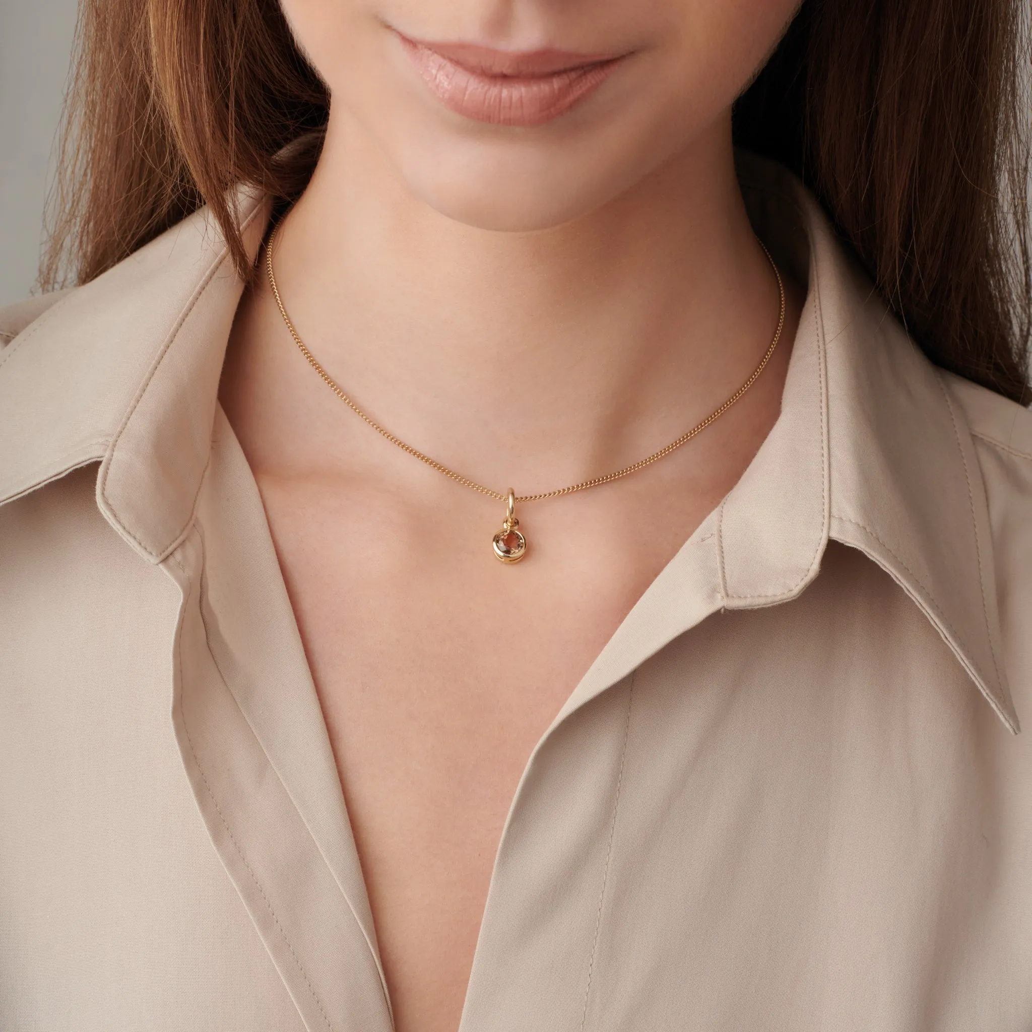 Talya Necklace Pendant Yellow Gold - Blue Topaz