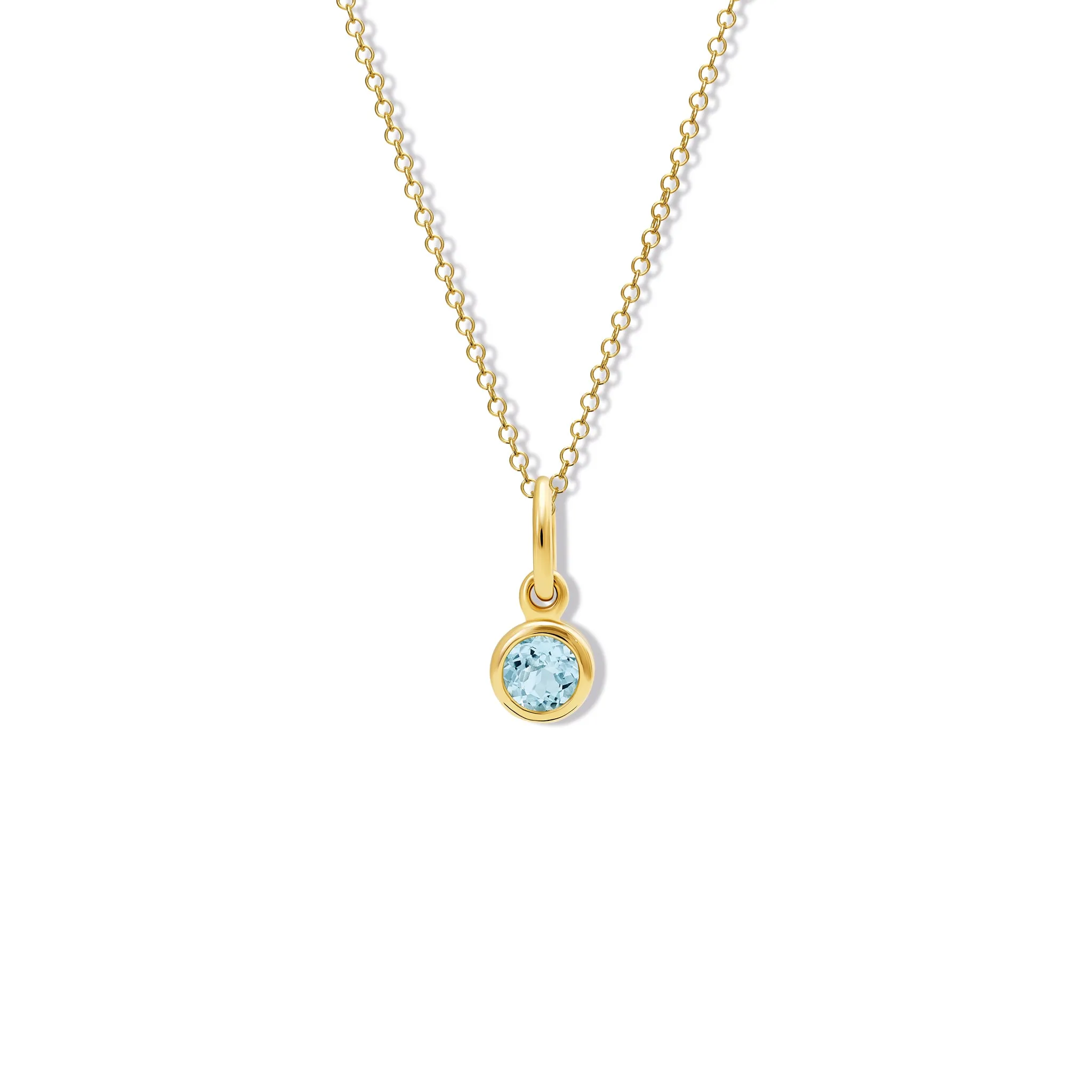 Talya Necklace Pendant Yellow Gold - Blue Topaz