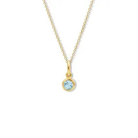 Talya Necklace Pendant Yellow Gold - Blue Topaz