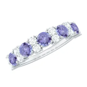 Tanzanite Wedding Anniversary Half Eternity Ring