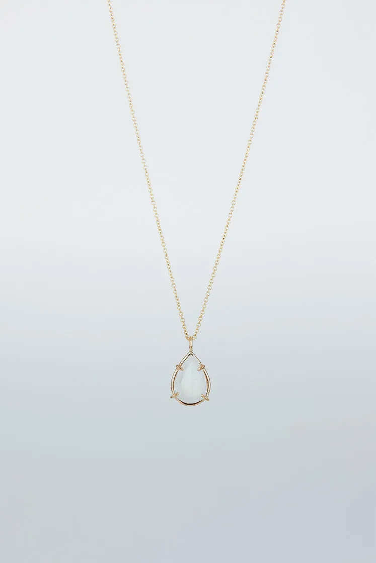 Teardrop Gem Cut Necklace - Moonstone