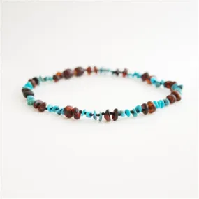 The Amber Monkey - Raw Chestnut Turquoise 12-13"