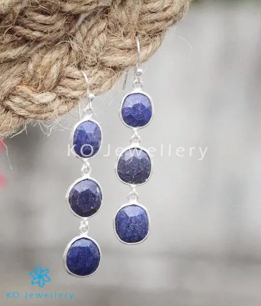 The Nila Silver Lapis Gemstone Earrings