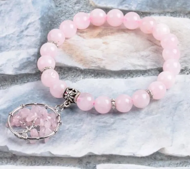 Tree of Life Bracelet- Rose Quartz