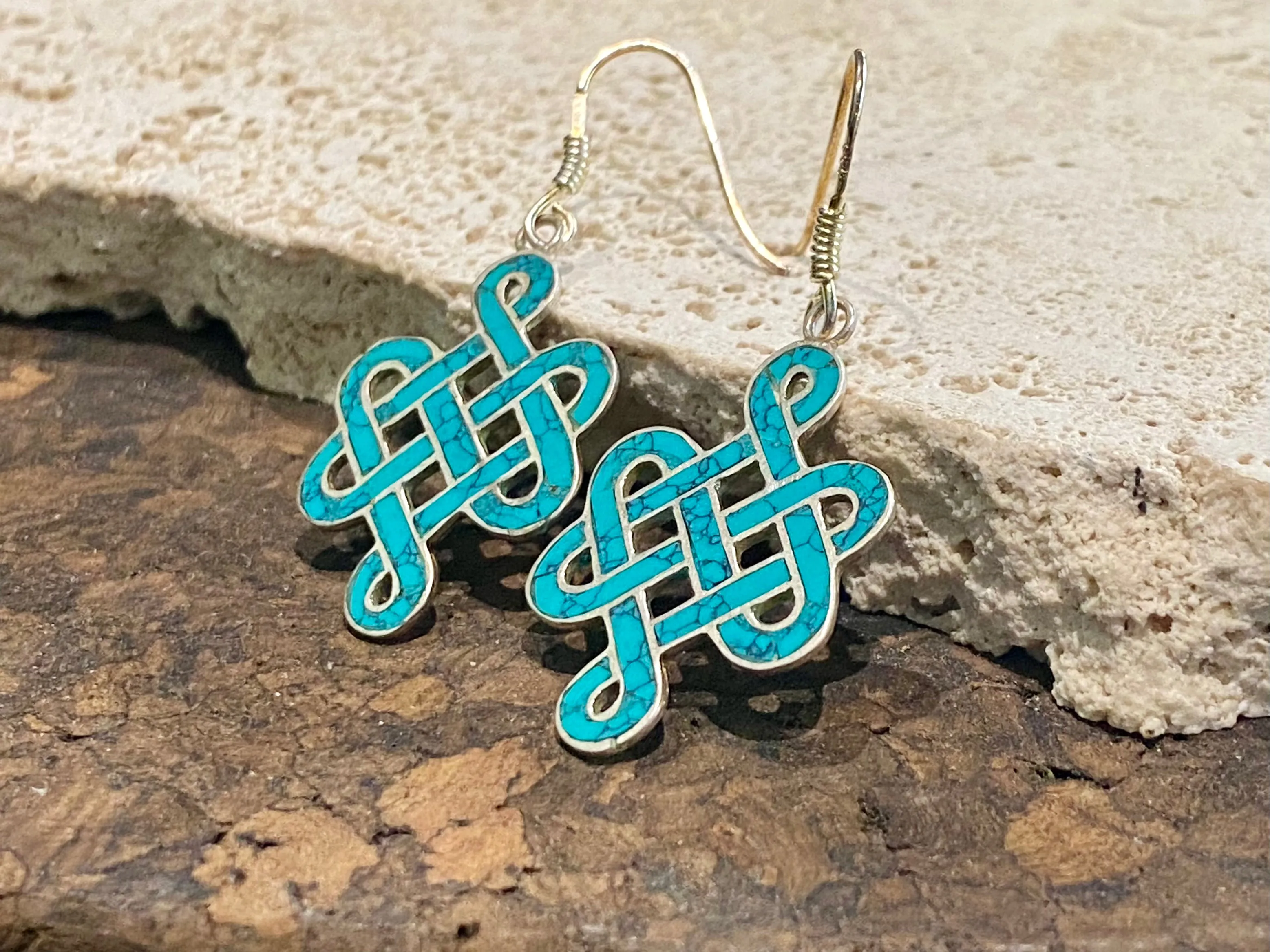 Turquoise Endless Knot Earrings