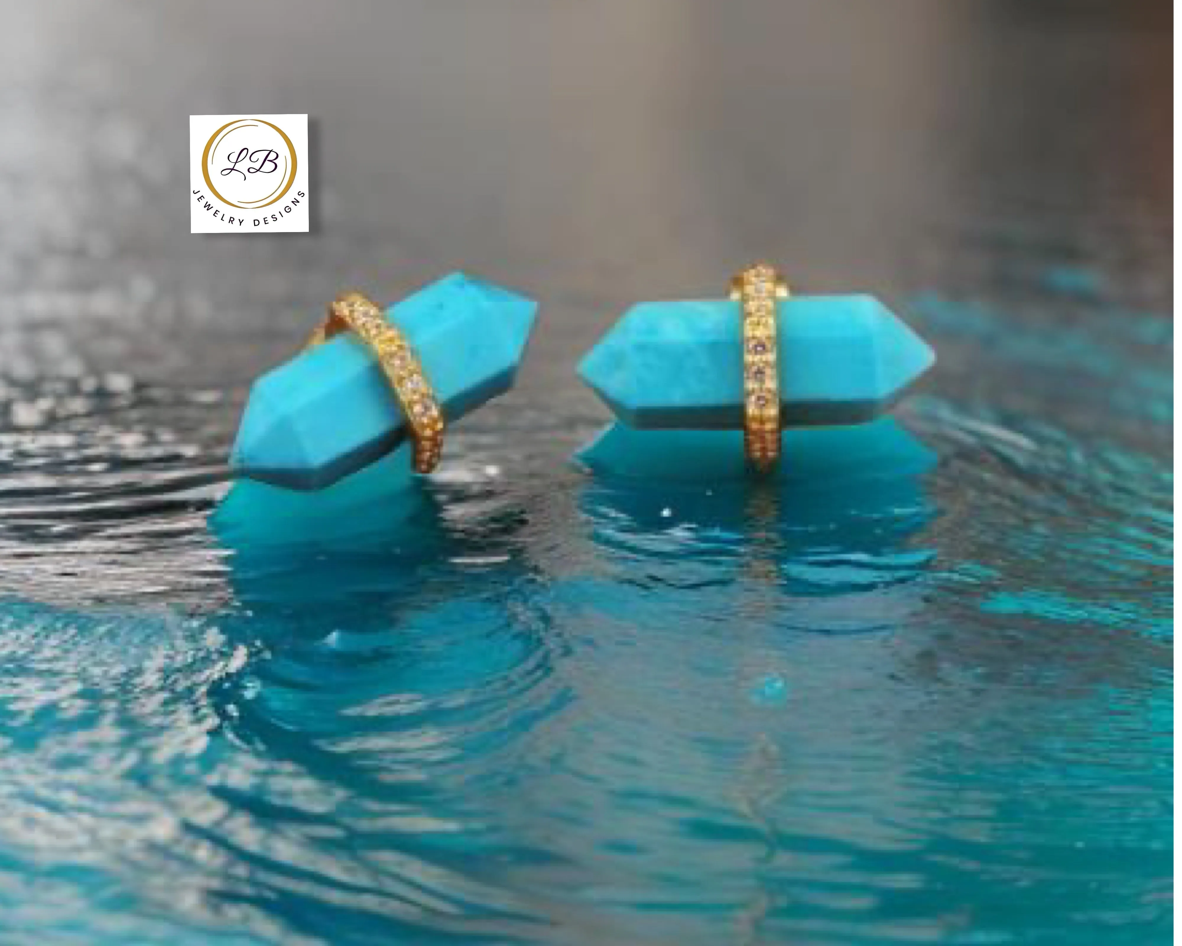 Turquoise Pencil-Cut Gemstone Stud Earrings