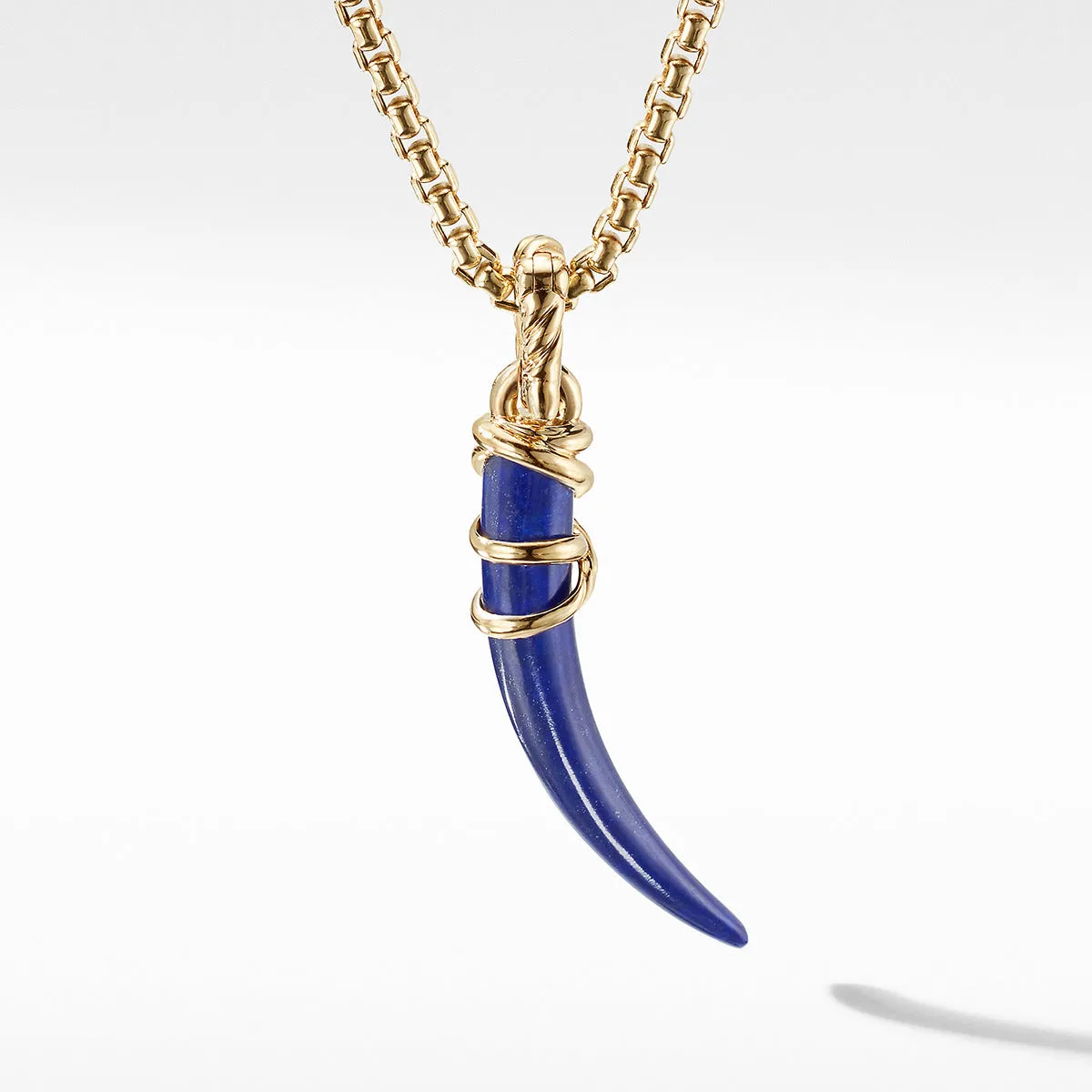 Tusk Amulet with Lapis and 18K Yellow Gold